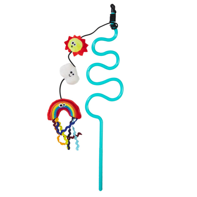 Mad Cat Rainbow Chaser Wand with Catnip and Silvervine Toys