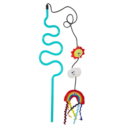 Mad Cat Rainbow Chaser Wand with Catnip and Silvervine Toys