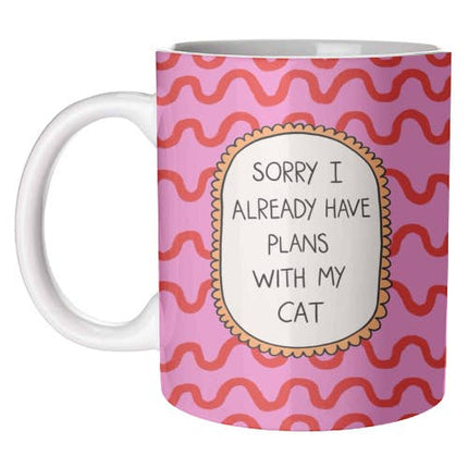 11oz Ceramic Cat Plans Wrap-Around Art Coffee Mug with Box