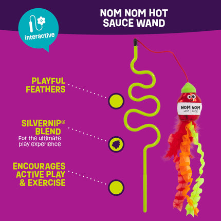 Mad Cat Nom Nom Hot Sauce Ribbon Wand with Silvernip
