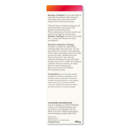 Beaphar Tooth Gel 100g Enzymatic Dental Care for Pets