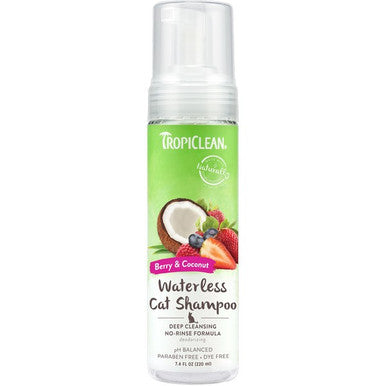 TropiClean Waterless Deep-Clean Cat Shampoo Foam 220ml Bottle
