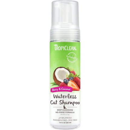 TropiClean Waterless Deep-Clean Cat Shampoo Foam 220ml Bottle