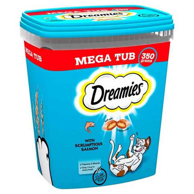 Dreamies Salmon Crunchy Soft Cat Treats Mega Tub 350g