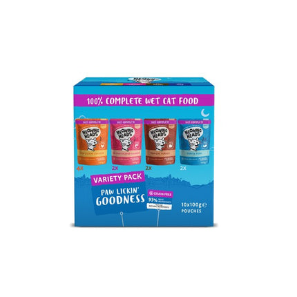 Meowing Heads Adult Wet Cat Food Variety Pack 10x100g Pouches