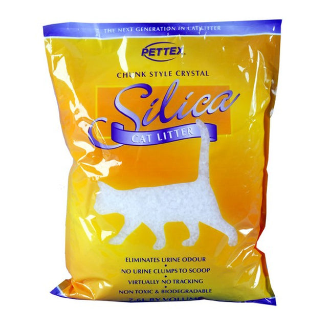 Pettex Silica Crystal Cat Litter 7.6L Absorbent Odour-Control Low-Tracking