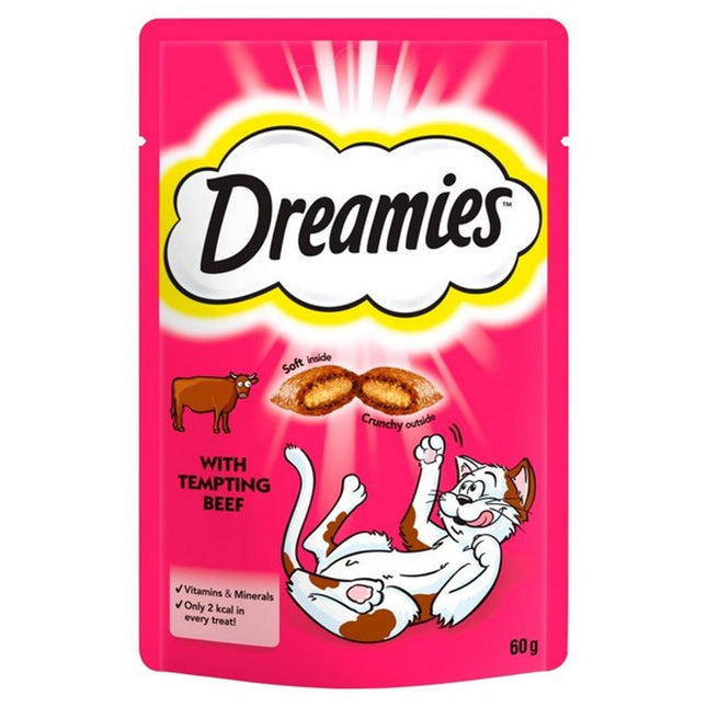 Dreamies Beef Crunchy Treats with Soft Centre 60g Pouch