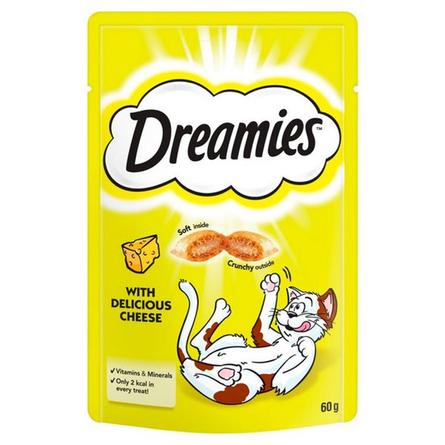 Dreamies Crunchy Cheese Cat Treats 60g Pouch, Low‑Fat Snacks