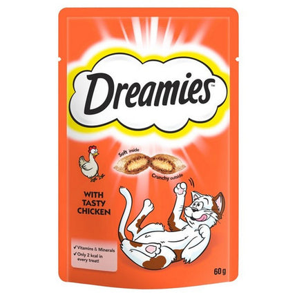 Dreamies Tasty Chicken Cat Treats Crispy Pouch 60g Snack