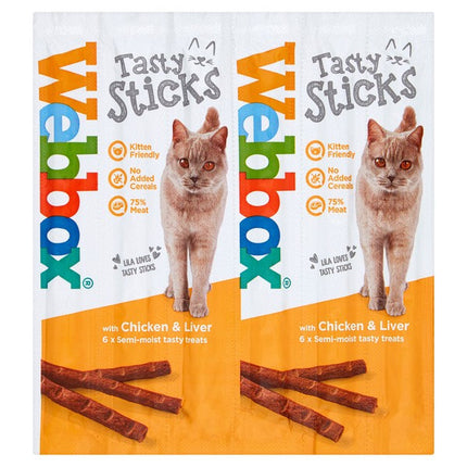 Webbox Cats Delight Tasty Cat Sticks Chicken/Liver 6 Pack