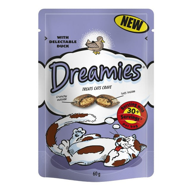 Dreamies Duck Cat Treats 60g – Crunchy Outside Soft Inside