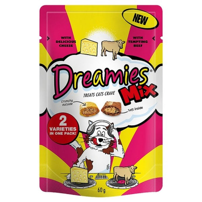 Dreamies Beef and Cheese Crunchy Outside Soft Inside Cat Treats