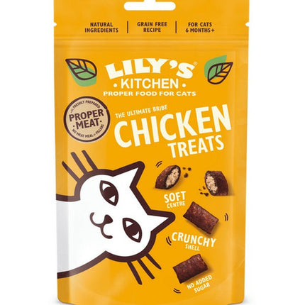 Lily's Kitchen Crunchy Chicken Cat Treats Grain-Free Soft Centre 60g