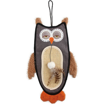 GiGwi Owl Cat Scratcher with Sisal Belly, Catnip and Crinkle