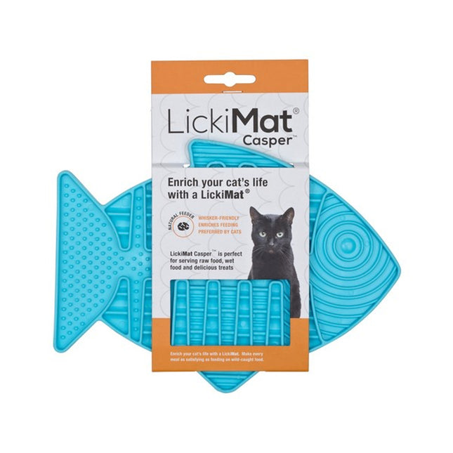 LickiMat Casper Turquoise Cat Fish-Shaped Lick Mat 22cm