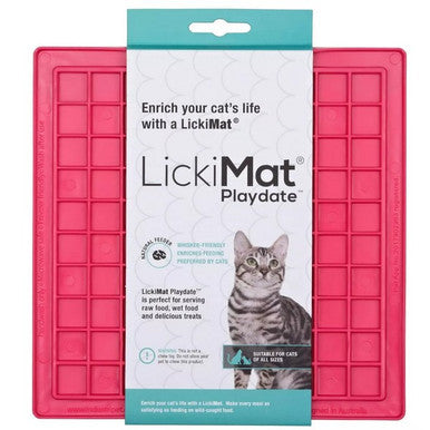 LickiMat Playdate Pink Cat Licking Enrichment Mat 20cm