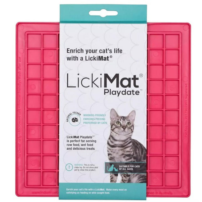 LickiMat Playdate Pink Cat Licking Enrichment Mat 20cm