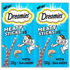 Dreamies Meaty Sticks Salmon Flavour Cat Treats Crunchy Soft Sticks
