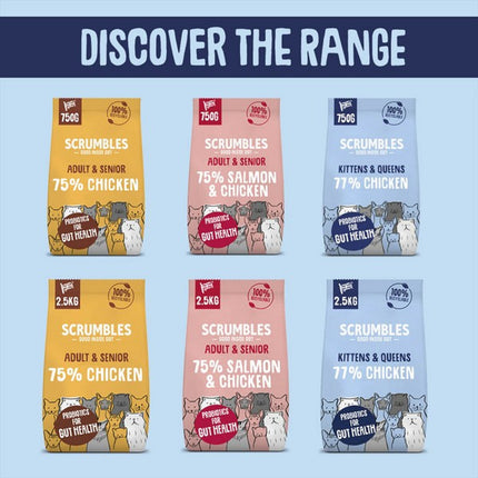 Scrumbles Kitten Chicken Dry Cat Food 2.5kg Gut-Friendly