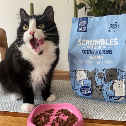 Scrumbles Kitten Chicken Dry Cat Food 2.5kg Gut-Friendly