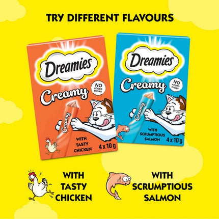 Dreamies Creamy Chicken Cat Treats 4x10g Soft Creamy Snack