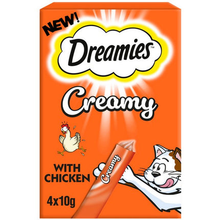 Dreamies Creamy Chicken Cat Treats 4x10g Soft Creamy Snack