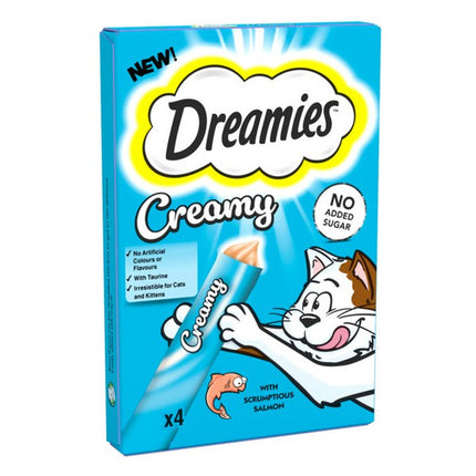 Dreamies Creamy Salmon Cat Treats 4 x 10g Soft Snack