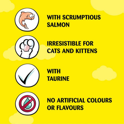 Dreamies Creamy Salmon Cat Treats 4 x 10g Soft Snack
