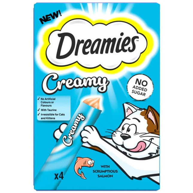 Dreamies Creamy Salmon Cat Treats 4 x 10g Soft Snack