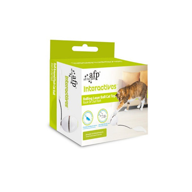 All For Paws Rolling Laser Ball Cat Toy USB Rechargeable