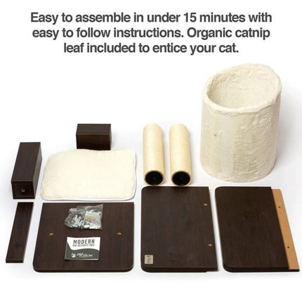 PetFusion Modern Cat Tree House with Tall Sisal Scratching Post