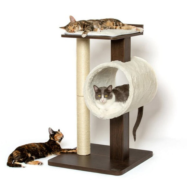 PetFusion Modern Cat Tree House with Tall Sisal Scratching Post