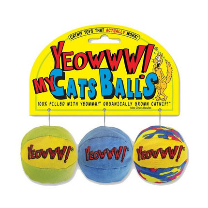 Yeowww! My Cat's Balls 3pc Organic Catnip Plush Play Balls