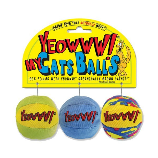 Yeowww! My Cat's Balls 3pc Organic Catnip Plush Play Balls