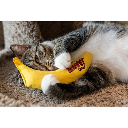 Yeowww! Organic Catnip Banana Toy Single - Banana-Shaped Plush Toy
