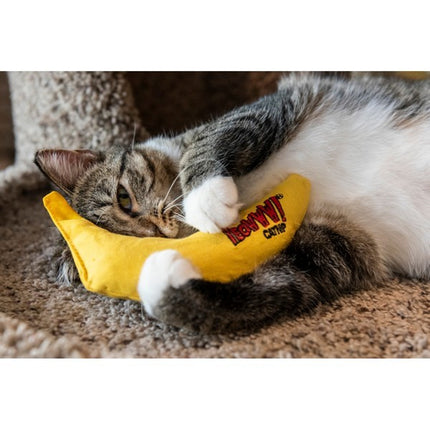 Yeowww! Organic Catnip Banana Toy Single - Banana-Shaped Plush Toy