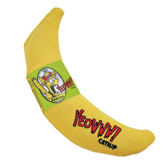Yeowww! Organic Catnip Banana Toy Single - Banana-Shaped Plush Toy