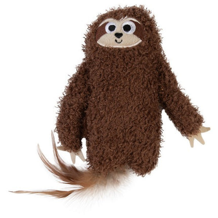 Mad Cat Plush Sloth Kicker Cat Toy with Feather Tail