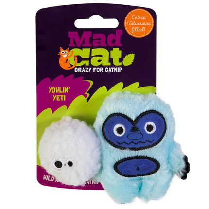 Mad Cat Yowlin Yeti Cat Toy 2-Pack Plush Yeti Snowball