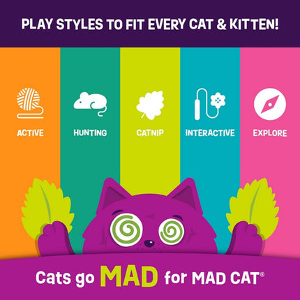 Mad Cat Kitty Carrot Plush Cat Toy with Silvervine Catnip