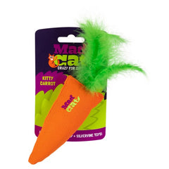 Mad Cat Kitty Carrot Plush Cat Toy with Silvervine Catnip