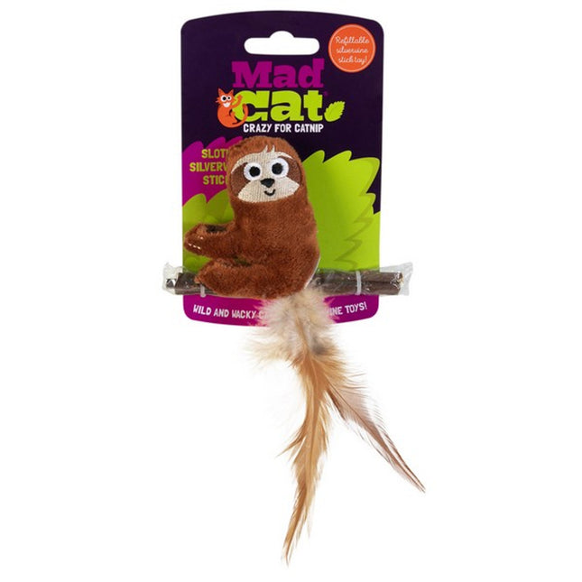 Mad Cat Sloth Plush Toy with Silvervine Catnip Blend