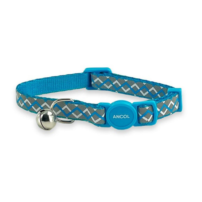 Ancol Reflective Zig-Zag Breakaway Cat Collar with Bell