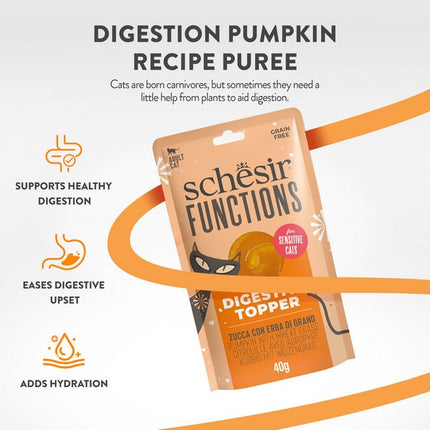 Schesir Functions Digestive Cat Topper Pumpkin & Wheatgrass 40g