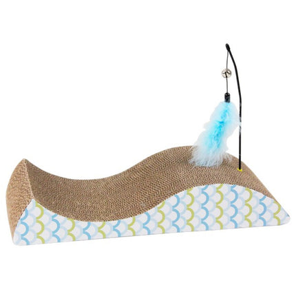 Pawise My Love Cat Scratcher Wave Toy with Feather Wand