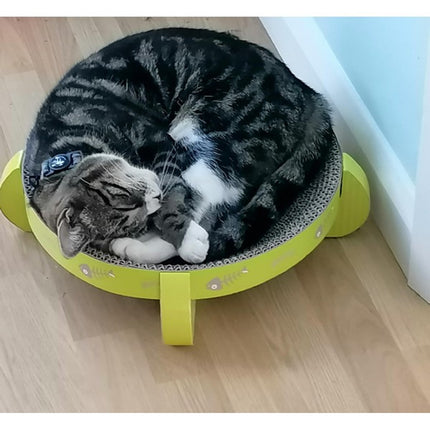 Pawise Reversible Corrugated Cardboard Cat Scratcher Bed 13.8-inch Round