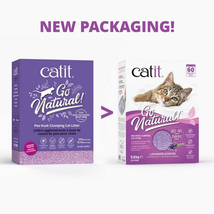 Catit Go Natural Lavender Pea Husk Clumping Cat Litter 14L
