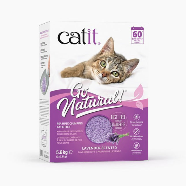 Catit Go Natural Lavender Pea Husk Clumping Cat Litter 14L