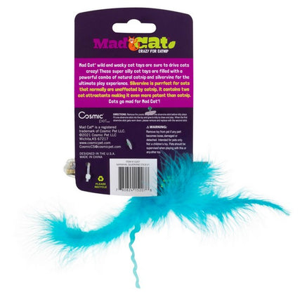 Mad Cat Narwhal Silverline Stick Refillable Silvervine Plush Feather Toy