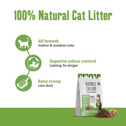 Nature's Calling Natural Walnut Clumping Cat Litter Pouch 4kg